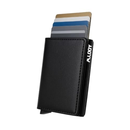 Carteira Antifurto, Proteção RFID, Mágica, Futurista, Porta-Cartões, Minimalista, Slim Pop Up (Preto)