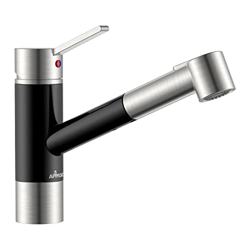 Appaso Grifo De Cocina Con Ducha Extraíble, Grifo Para Fregadero Con Caño Alto, Monomando Sin Plomo Y Sin Níquel, Monomando Para Alta Presión Protección Patentada Appaso Grifo De Cocina Con Ducha Extraíble, Grifo Para Fregadero Con Caño Alto, Monomando Sin Plomo Y Sin Níquel, Monomando Para Alta Presión Protección Patentada