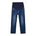 Women's Maternity Straight Leg Jeans Stretch Over The Belly Pregnancy Jeans Comfy Lounge Tapered Denim Pants