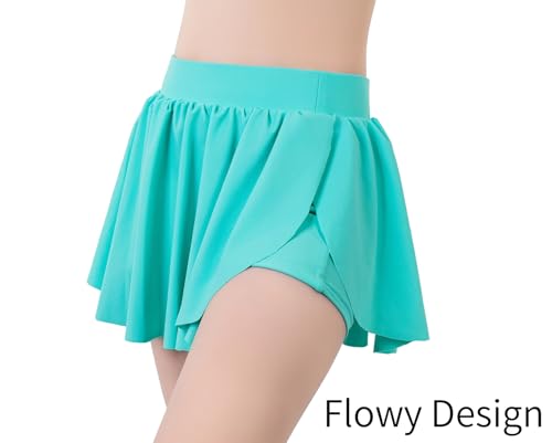 Girls Rashguard Set Flowy Skirt with Butterfly Short Print Short Sleeve Shirt Non-See Through Swimsuit 3-12 Years3