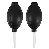 Zerodeko 2pcs Rubber Air Blower Bulbs Dust Blower Duster for Camera Lens and Keyboard Cleaning for Electronics and Photography Accessories Black Bulb White Handle