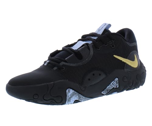 Nike PG 6 Paul George - Tenis de baloncesto para hombre, Negro/Dorado metálico, 36 EU