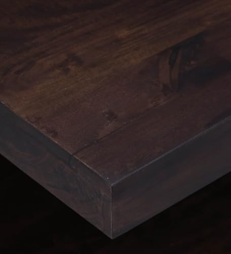 Image of Solid Sheesham Wood Centre Coffee Table | Handcrafted Wooden Center Table for Living Room, Bedroom, Office, Hall & Outdoor Garden | Premium Walnut Finish | Durable & Stylish Furniture