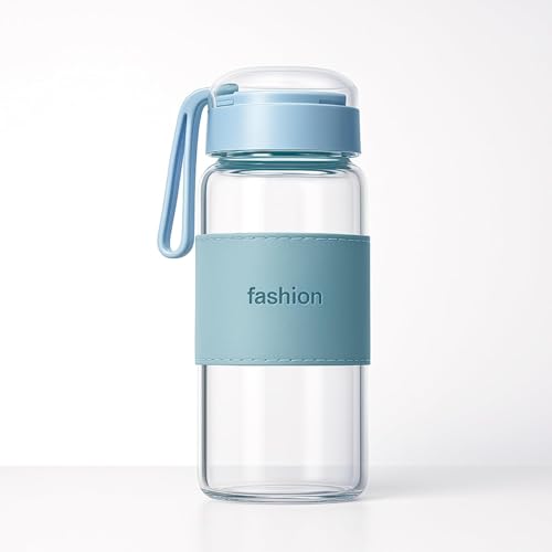 Image of Mini Water Bottle - Small Glass Water Bottle, 340ml Leak-proof Travel Bottle for Kids, Girls, Boys Double-Walled Bottle for Baby, Coffee, Office, School, Picnic (Multicolour) - 1 PCS