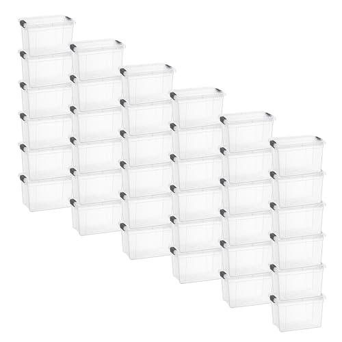 Image of Superio 2.5 Quart Clear Plastic Storage Boxes with Lids, Stackable Organizer Containers, BPA-Free Storage Bins for Home, Office, School & Dorm, 36 Pack
