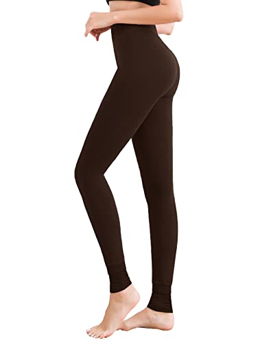 Image of Pnadty Women's High Waisted Velvet Warm Elastic Tights Winter Fleece Lined Thick Leggings Pants