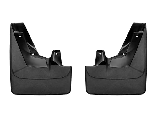 Image of WeatherTech Custom No Drill Splash Guard MudFlaps for GMC Yukon XL, Yukon, Suburban - Front Pair (110125), Black