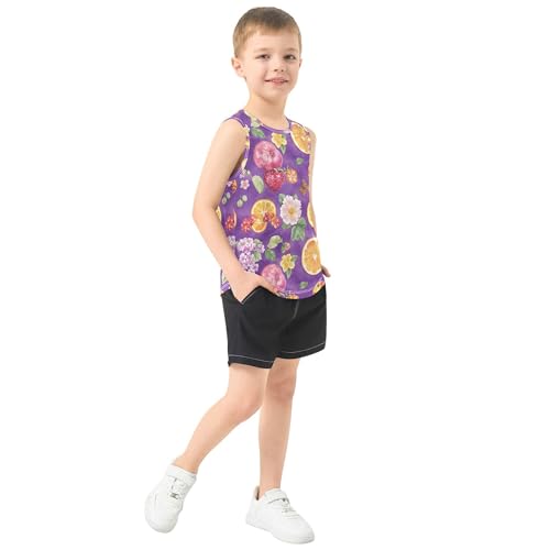 Beauty Cloudberry Fruit Purple Boys Tank Top Sleeveless Toddler Vest Athletic Tops for Biking Jogging Beach 3T4