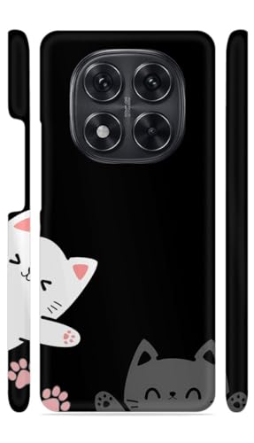 Image of White Grey Kitties Designer Printed Hard Back Cover for Redmi Note 14 Pro 5G / Poco X7 5G Attractive and Uniquely Crafted Smartphone Case