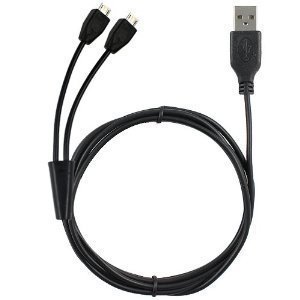 iFlash 6 feet Extra Long Dual MicroUSB Splitter Charge Cable - Power up to Two Micro USB Devices At Once From a Single USB Port