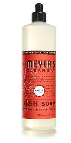 MRS. MEYER'S CLEAN DAY Liquid Dish Soap, Biodegradable Formula, Radish, 16 fl. oz