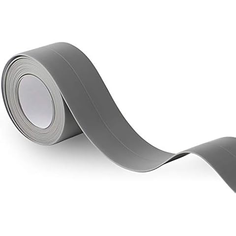 PHINGEER Bathroom Sealant Caulk Strip Self Adhesive Tape, Waterproof and Anti Mould Shower Seal Strip Wall Sealing Tape, 320x3.8cm (Grey) Cover