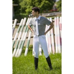 Camisa de concurso EQUI-THEME "Marco" de manga corta – blanco, cuello blanco, talla pequeña