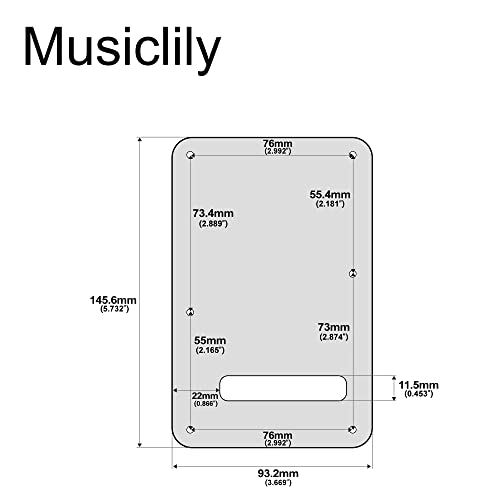 Musiclily Guitar Strat Back Plate for Fender USA/Mexican Standard Stratocaster Modern Style, 4Ply White Pearl - Image 2