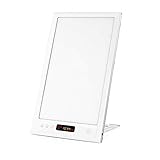 Light Therapy Lamp Alarm Clock UV-Free 12000 Lux with Sunrise Sunset Simulation, Wake-up Light with 40 Level Adjustable Brightness, 5 Timer Function, Full Spectrum LED Sunlight for Home Office