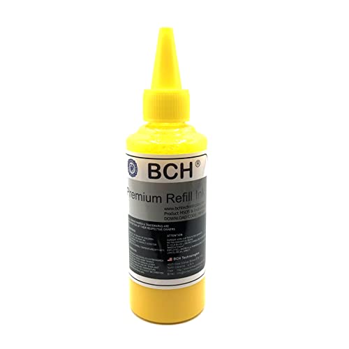 BCH Premium DTF Printer Ink - 100 ml Yellow for Inkjet Direct to Film Heat Transfer Printing…