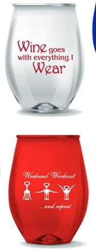 Pen Kit Mall PKM - Stemless Wine Glasses - Set of 12 - NOVELTY FUNNY SAYINGS - CAMPING -CHRISTMAS - NEW YEARS HALLOWEEN (NOVELTY FUNNY SAYINGS) - Image 3