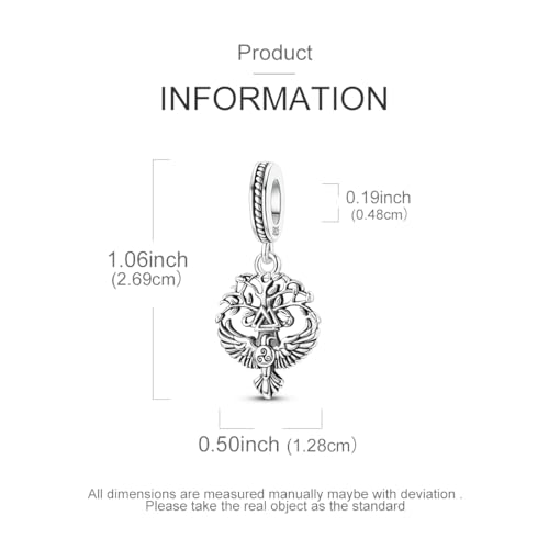 Image of 925 Sterling Silver Charms,Hypoallergenic Beads,Compatible with Pandora Bracelets and Necklaces,Women Holiday Gift Pendants