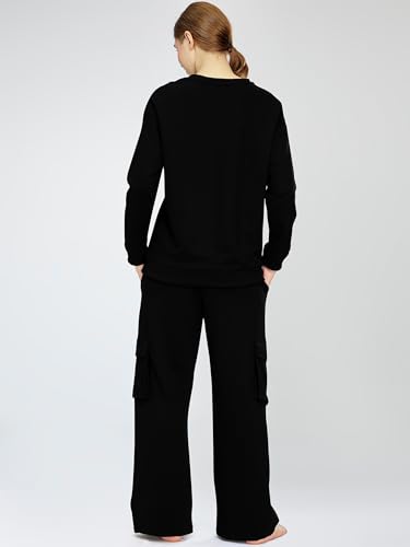 Image of ZEYO Women's Cotton Track Suit Typography Printed Sweatshirt Co-ords Set 5824