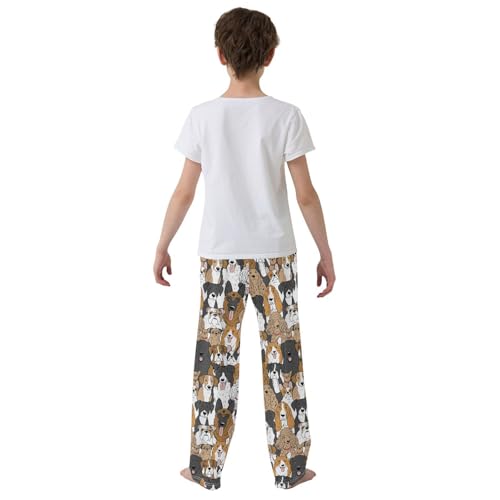 Cute Hand Drawn Dogs Boys Pants for Kids Jogger Pants with Pockets S-XL3