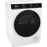 Gorenje DPNA83W - Asciugatrice a pompa di calore, capacità 8 kg, 15 programmi, ConnectLife WiFi, Auto Drain, Made in EU, Nature Dry, Twin Air, programma sportivo, programma rapido, classe energetica A