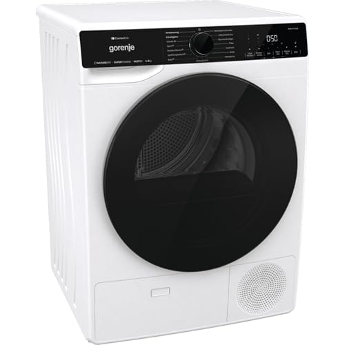 Gorenje DPNA Secador de bomba de calor, 83 W, 8 kg de capacidad, fabricado en la UE, 16 programas, función súper higiénica, Nature Dry, casi 89 min, Twin Air, programa deportivo, descarga automática