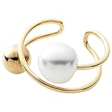 [Ｃｒｅａｍ ｄｏｔ．] クリームドット イヤーカフ レディース 人気 金属アレルギー ニッケルフリー 18kコーティング イヤーカフ イヤカフ 片耳用 メタルボール スフィア パール 【ゴールド×フリーサイズ】