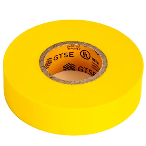 GTSE - Yellow Electrical Tape 1 Roll, 3/4in x 66ft, UL/CSA Listed
