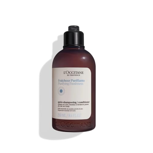 L'OCCITANE - Acondicionador Frescor revitalizante - 250 ml - Cabello y cuero cabelludo con tendencia grasa - Fabricado en Francia