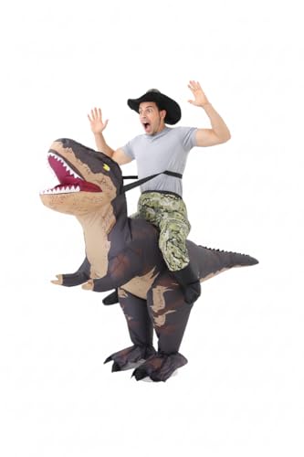 FUNFOCUS Déguisement Gonflable pour Adultes, Déguisement de Dinosaure Gonflable pour Hommes/Femmes,Costume de Cosplay Gonflable Amusant pour Halloween, Noël et Fêtes...