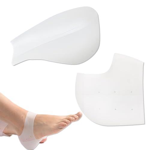 1 Pairs Silicone Heel Protectors & 1 Pairs 2.5cm Height Increasing Insoles - for Heightening & Ankle Protection, Heel Pain and Cracked Heels Relief for Men and Women