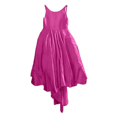 Genérico Vestido Princesa Niña 4 AñOs Rosa Vestido Elegante de Niña con Larga para Eventos Formales y Sesiones Fotográficas de Boda (Red, 11-12 Years)
