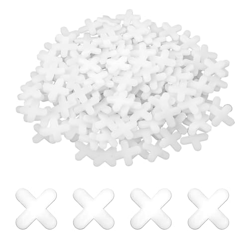 Image of 1 /4 Inch Tile Spacers, 500 Pcs Cross Tile Leveling Clips Floor Wall Plastic Tiles Shim for Various Types of Ceramic Tiles Installation Leveling