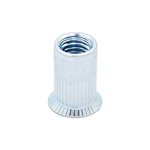 100x Rivet Nut Nutsert Threaded Steel Zinc Plated Countersunk Head Knurled Body M3 M4 M5 M6 M8 M10 M12 (M8)