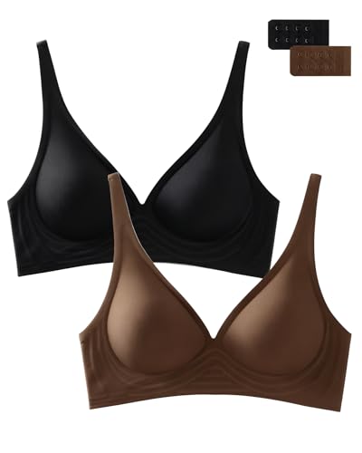 Image of Deep V Bra Wireless Sexy Push Up Bralette Padded Seamless Jelly Bra