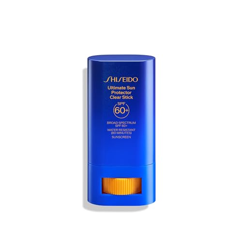 Shiseido Ultimate Sun Protector Clear Stick SPF 60+ - Invisible, Portable Sunscreen for Face & Body - Visibly Improves Fine Lines, Smoothness & Skin Tone - Non-Comedogenic, All Skin Types - 20 g