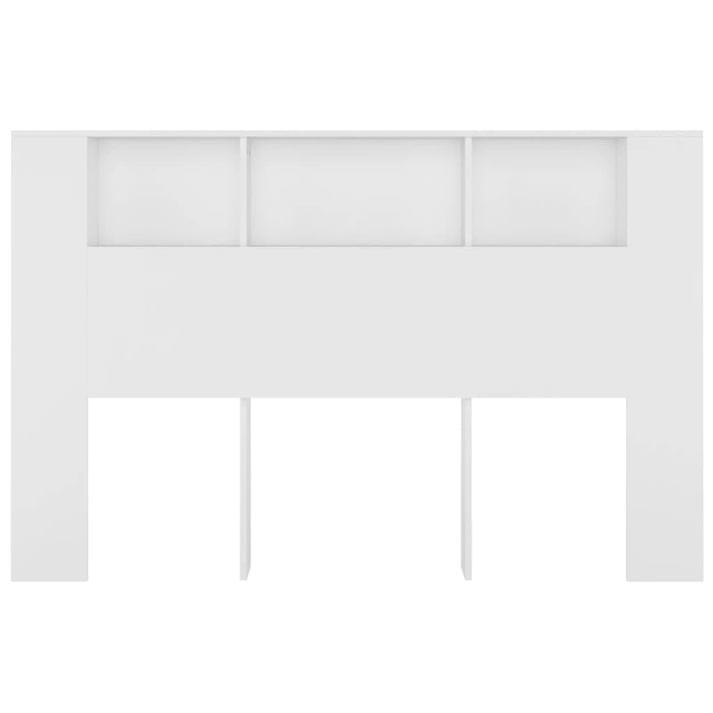 vidaXL Mueble Cabecero Armario de Cama con Almacenaje Pared Dormitorio Estantería Habitación Libros Decoraciones Blanco 160x18,5x104,5 cm