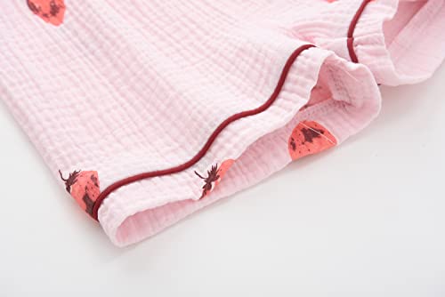 Image of BINIDUCKLING Toddler Pajama Set Short Sleeve Sleepwear Boy Girl Button Down Pjs Cotton Loungewear Nightclothes