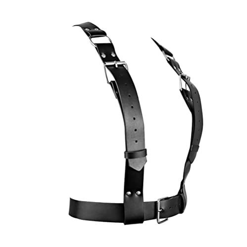 Black Leather Strap Chest Harness Bra for Women Gothic Body Chain Adjustable Waist Belts Party Punk Suspenders4