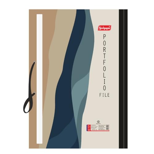 Image of Neelgagan Portfolio File & Document Folder with Secure Elastic Band - Premium Printed Artist Carry Case for Large Sheets, Blueprints & Important Documents - Durable Stationery Organizer (A2)