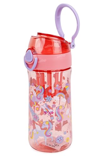 Image of Zest 4 Toyz Water Bottle for Kids with Straw Tritan Unbreakable BPA Free & Non-Toxic Kids Water Bottle for School, Office, Gym (550 ML) Pink