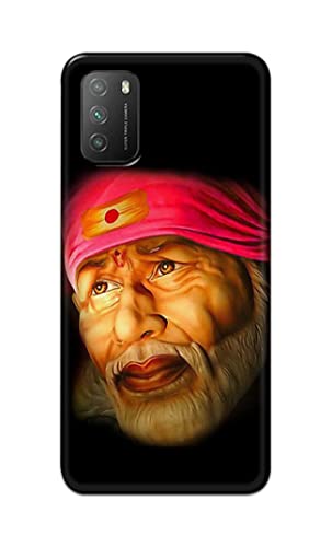 Image of PRINTFIDAA Sai Baba Lord Shiridi Great God Hinduism Religious Hard Back Cover for Poco M3 Back Cover -(P6) KAT1002