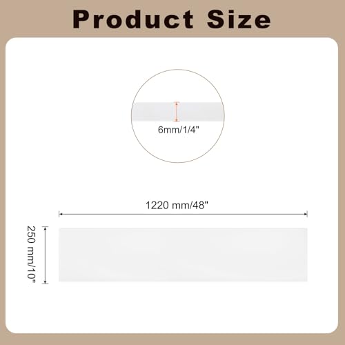Image of MECCANIXITY HDPE Plastic Sheet 1 /8 inch Thick, 10 inch x 48 inch High Density Polyethylene Plastic Blocks, HDPE Cutting Board for DIY, Home Floor Improvement, White