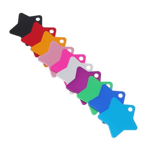 Yardwe 10 Stück Pentagramm Hundemarke Aluminiumoxid