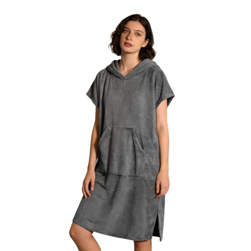 [ＤＲＵＮＳＰＤＳ] お着替えポンチョ サーフィンポンチョ メンズ レディース サウナポンチョ 大人用 サーフポンチョ 速乾吸水 防寒 ポケット付き ゆったり 男女兼用 お風呂上がり 着替えタオル 部屋着