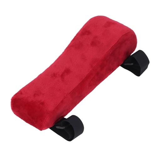 低反発アームレストカバー、ゲームチェアアームレストパッド、滑り止め付き洗える肘クッション、椅子用の快適なアームレスト枕、圧力と疲労を軽減 (ワインレッド)