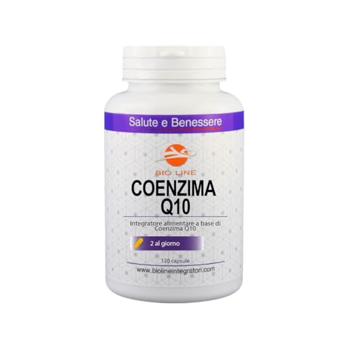 Laboratori Bio Line - Coenzima Q10 in Capsule Vegetali (120 Capsule) Integratore Uomo Donna Alto Dosaggio, Assumere 2 Capsule al Giorno, 200mg Principio Attivo per Capsula