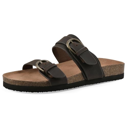 Image of WHITE MOUNTAIN Women's Hardball Double-Buckle Signature Comfort-Molded Footbed Sandal