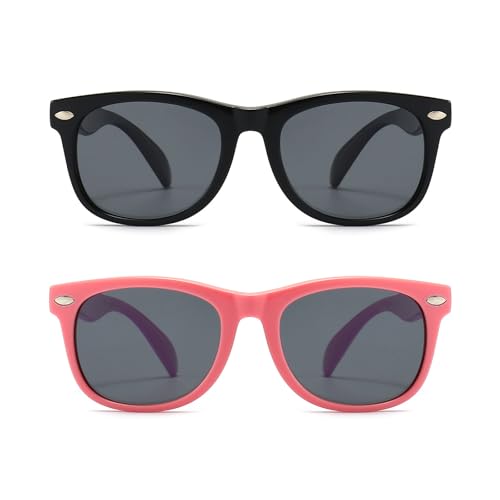 Image of FANNYGO 3 Pack Kids Sunglasses for Boys Girls Kid children's Polarized Sunglasses Age 3-10