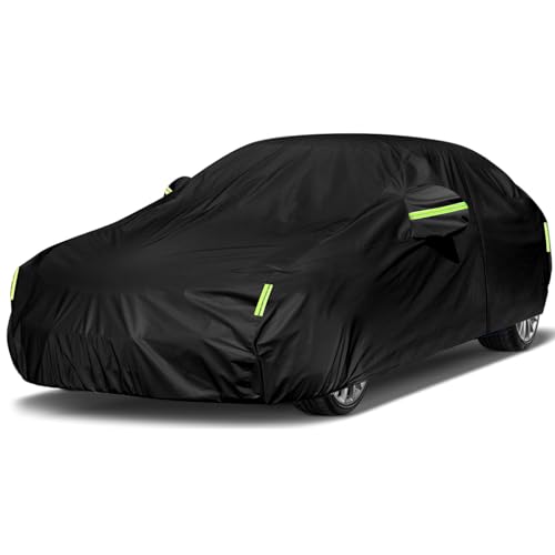 Sailnovo Hatchback Car Cover Waterproof All Weather for Audi A3, Outdoor Full Cover Rain Sun UV Protection with Zipper Cotton, Universal Fit for Hatchback (Up to 177 inches)